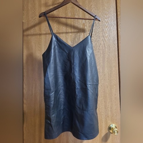 Free People We The Free Slip Into Something Faux Leather Mini Dress Sz Medium - Bild 2 von 10