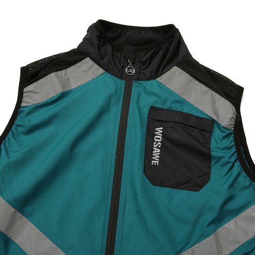 WOSAWE Herren Radweste MTB Straßenrad Reflektierende Jacke Fahrrad Sport Gilet - Picture 3 of 24