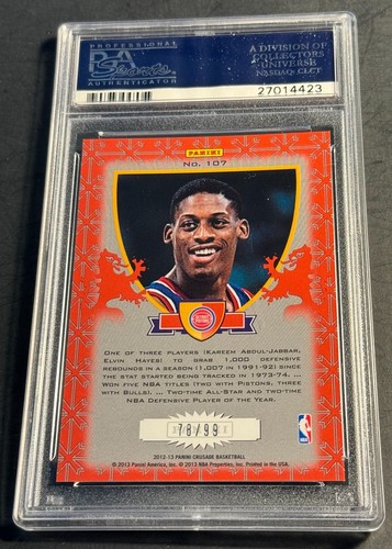 Dennis Rodman #107 Panini Crusade 2012 refractor Prizm rojo 78/99 PSA 10 POP 2 - Imagen 2 de 2