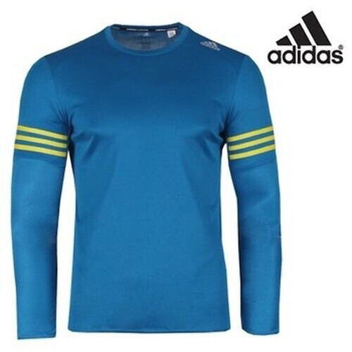 Adidas Men's Bright Blue Running Climalite Base Layer Shirt Medium BLUE NWT - Picture 2 of 5