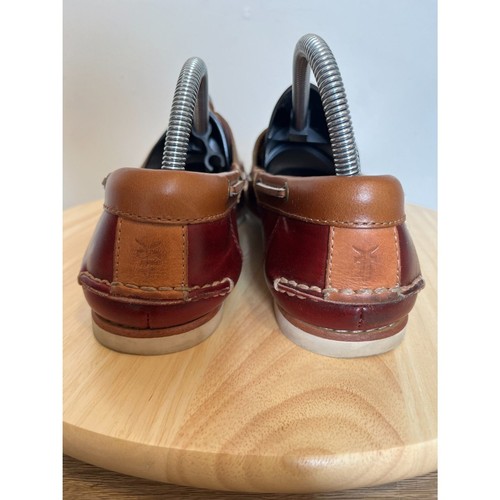 Frye Quincy Womens Size 9.5 Shoes Burgundy Leather Moc Toe Slip On Boat - Picture 5 of 11