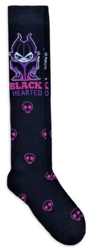 Disney Villains Black Hearted 1 Pair Knee High Socks Fits Shoe Size 4-10 NWT - Picture 4 of 9