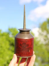 Vintage Blue Ribbon Belknap Hardware Superior Oil Can Handy Oiler Metal RARE red