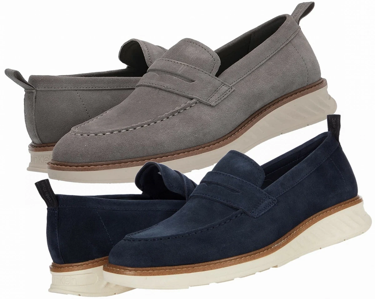 Calvin klein mens suede best sale loafers
