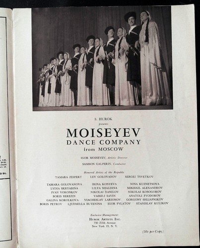 Moiseyev Tanzkompanie aus Moskau 1958 - 1959 Programmballett - Bild 2 von 2