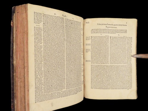 1545 FAMED Estienne BIBLE Zurich Vulgate Vatablus Biblia Pentateuch Torah RARE - Picture 14 of 23