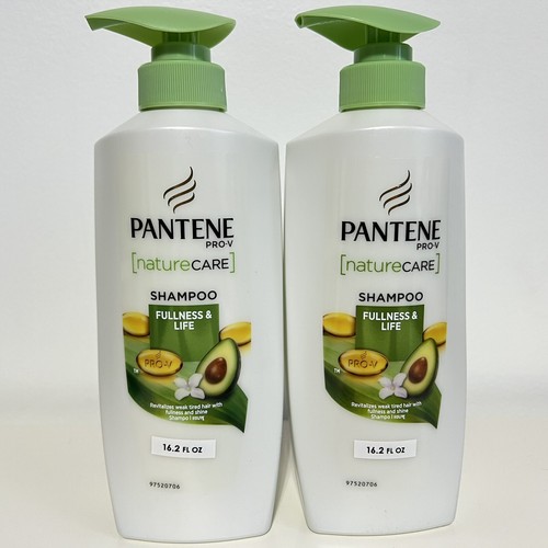 2 Pantene Pro-V Nature Care Shampoo Fullness and Life Avocado Oil New 16.2oz - Picture 1 of 7