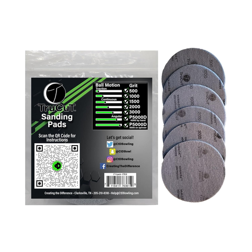 TruCut Bowling Surface Kit | 5" Sanding Pads | Ball Resurfacing and Restoration - Picture 2 of 3