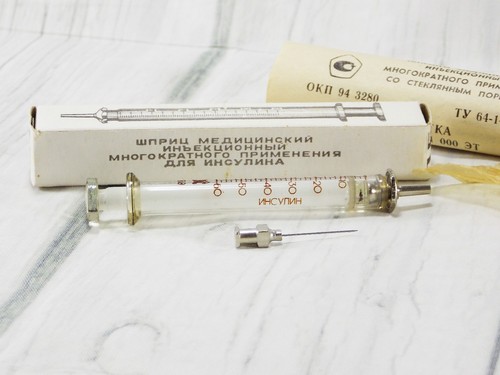 glass syringe medical instrument needles injection antique doctor original box  - Bild 2 von 12