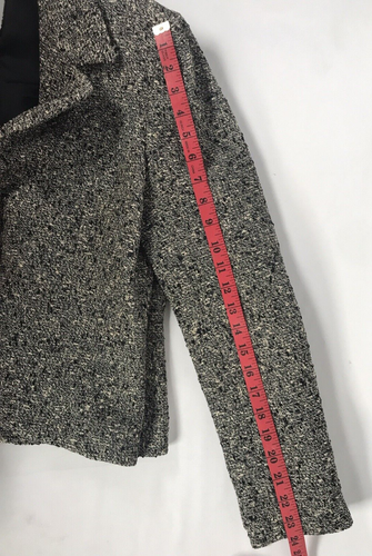 INC Black/Silver Wool Blend One Button Women's Blazer Size 8 - Picture 12 of 15