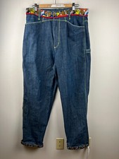 Y2k Platinum Fubu Baggy Denim Jeans 36 33 Grail HipHop