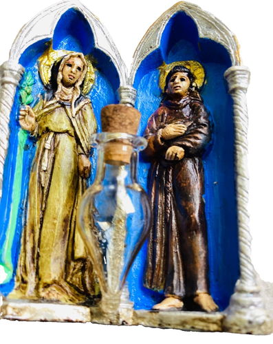 DITTICO SANTI SPOSI AQUILA E PRISCILLA ALTARE LACRIMARIUM RELIQUIA 2° CLASSE - Foto 8 di 14