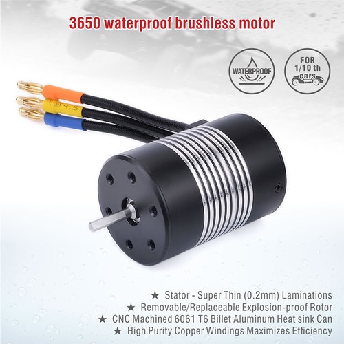 Rocket 3650 Wasserdichter 5900KV Brushless Motor mit 80A Regler für 1/10 RC Auto - Bild 3 von 12