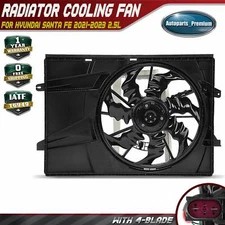 Radiator Cooling Fan Assy w/ Brushless Motor for Hyundai Santa Fe 2021-2023 2.5L
