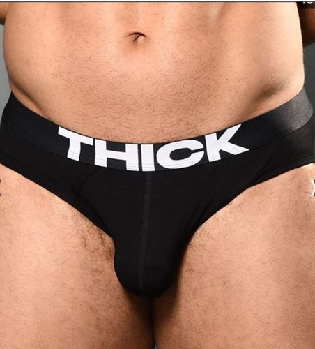 New Men's Sexy Andrew Christian Black THICK Brief - Gay Interest - Picture 9 of 12