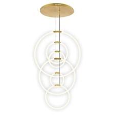 CWI Lighting Hoops 6 Light Contemporary Metal LED Chandelier in Satin Gold