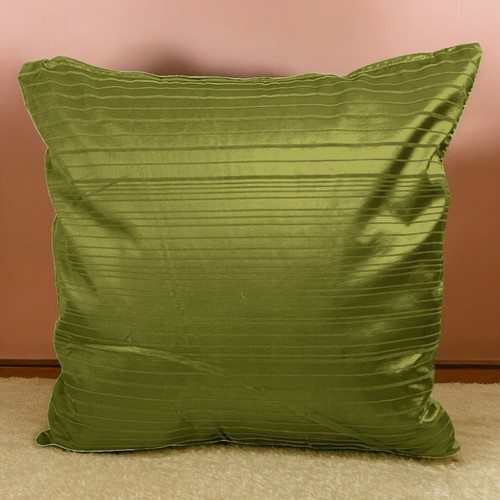 Set of 2 Cushion Covers Green Pinstripe 16x16" 40x40Cm Home Decorative Throw Zip - Picture 4 of 8
