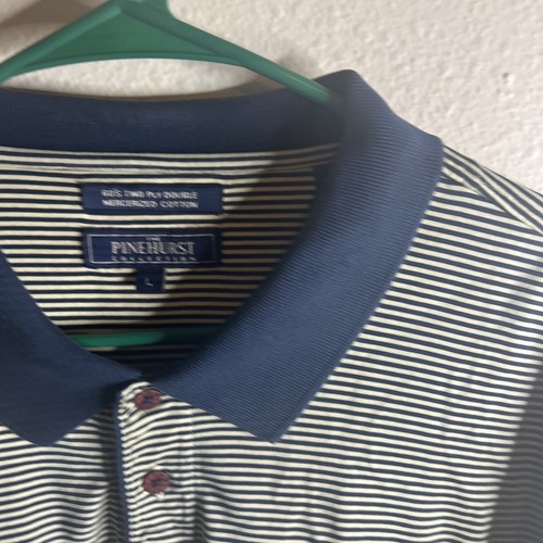 Peter Millar Golf Polo Pinehurst Collection L Blue & White - Picture 10 of 15