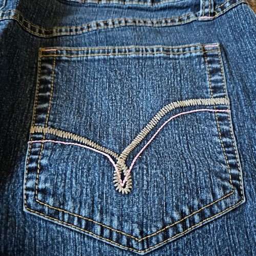 Jupe extensible maxi fendue devant 5 poches en denim mi-lavé délavé Glory Y2K taille 16 - Photo 7/12