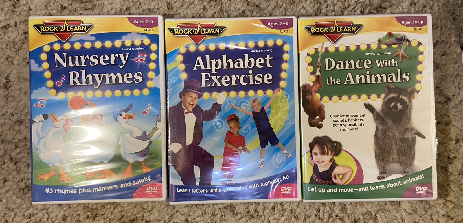 3 New Rock N Learn DVDs, Alphabet exercise, dance with animals, nursery Rhymes 725696891328 | eBay 3 New Rock N Learn DVDs, Alphabet exercise, dance with animals, nursery Rhymes 725696891328 | eBay