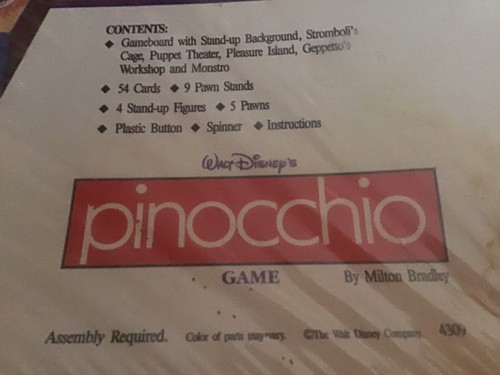 Sealed Walt Disney's Pinocchio Vintage 3D Board Game Milton Bradley Rare & HTF! - Picture 10 of 10