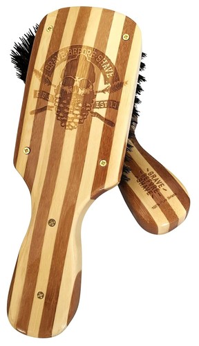 Stylish Green Beard Brush with Wild Boar Bristles - Perfect for All Hair Types - Picture 4 of 6