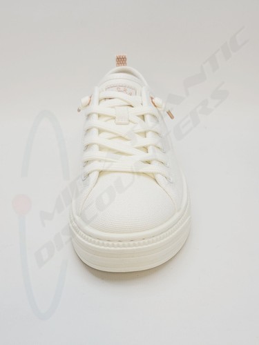 Skechers BOBS Copa Vegan Off White Canvas Slip On Washable Sneakers Rose Gold 11 - Picture 3 of 8