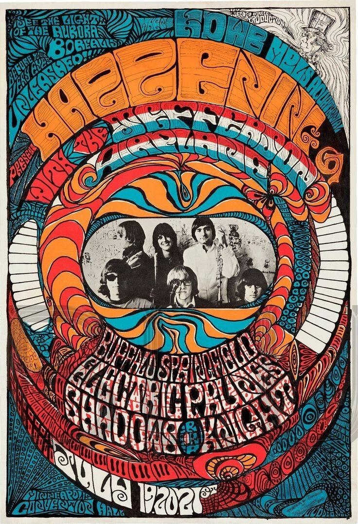 1967 BUFFALO SPRINGFIELD JEFFERSON AIRPLANE CONCERT POSTER WALL