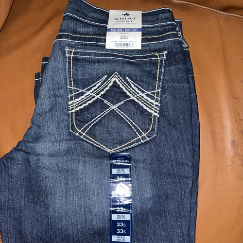 Ariat Real Jeans Women's Size 33s  Boot Cut Mid Rise Stretch Western Cowboy