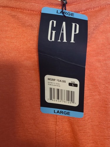 GAP Women's Soft Scoop Neck Long Sleeve T-Shirt Large Peach Color - Picture 3 of 10