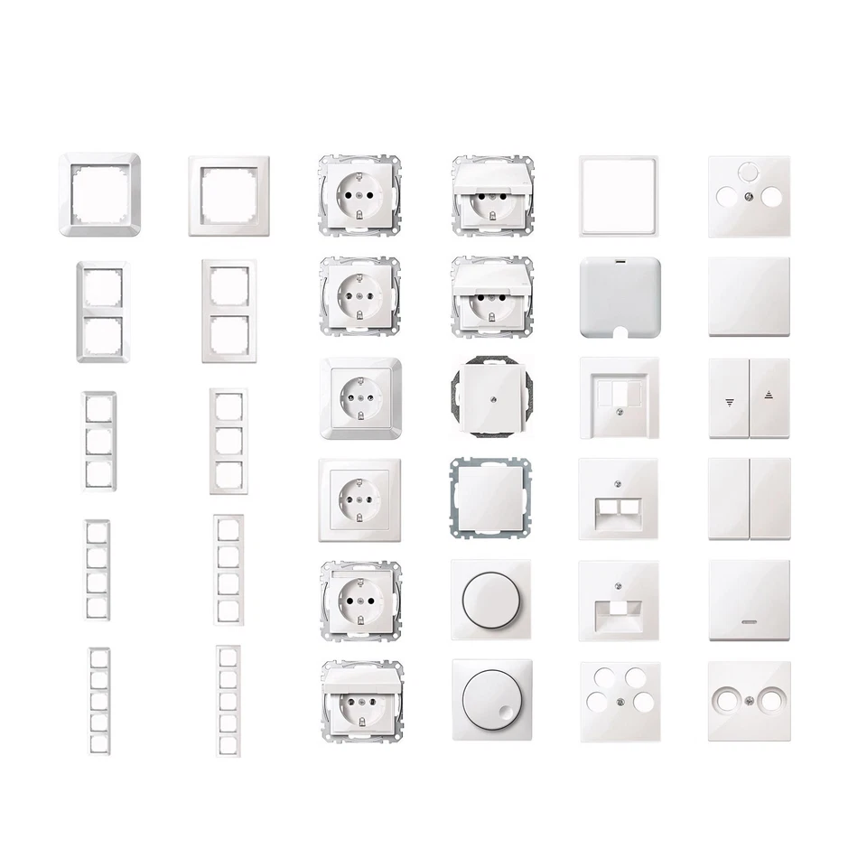 MERTEN Schalter Dosen Rahmen - polarweiß glänzend - M-Smart 1-M - große Auswahl