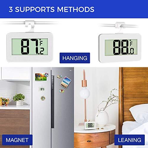2 Pack Digital Fridge Thermometer with Hook and LCD Display for Kitchen Home - Picture 4 of 6