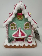 Lighted Pastel Claydough Gingerbread House Christmas Village, NEW Sold Seperate