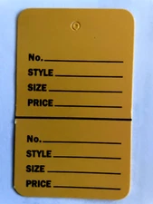 2000 Perforated Tags Price Sale 1 ¼ x 1 ⅞” Two Part Orange Unstrung Tag