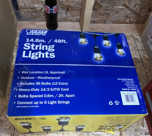 Feit Electric Commercial 48ft 11W Indoor Outdoor Weatherproof 24 String Lights - Picture 1 of 3