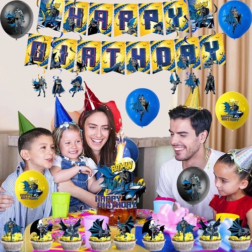 Superhero Batman Birthday Party Supplies Set for Adults,Kids Party Decorations - Picture 2 of 12