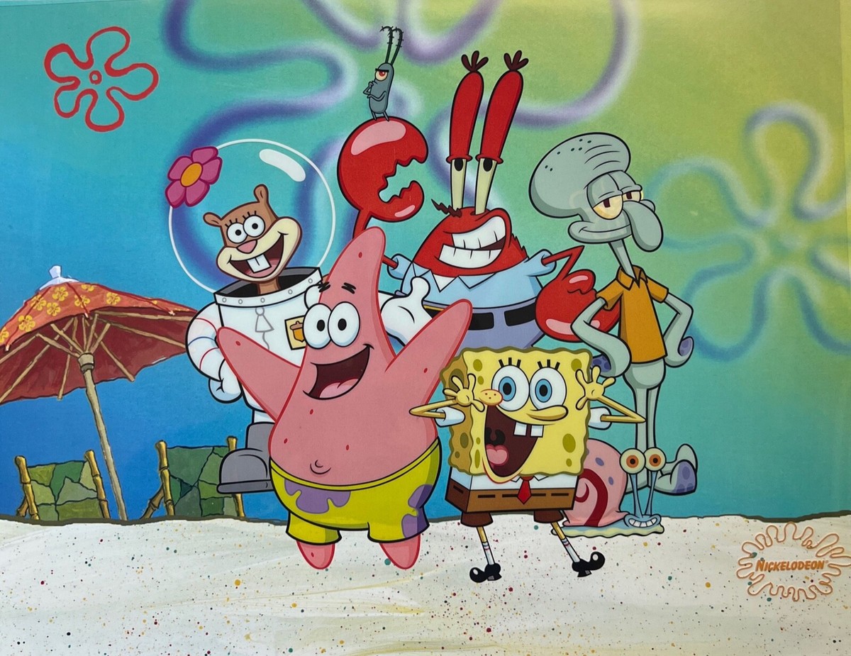 Nickelodeon SPONGEBOB SQUAREPANTS Animation Art Sericel Cel Patrick  Squidward