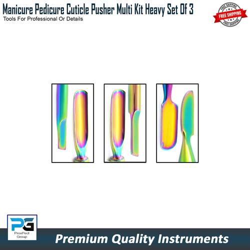 Cuticle Nail Pusher Trimmer Nail Art Remover Pedicure Manicure Multi Pack Of 3 - Picture 8 of 8