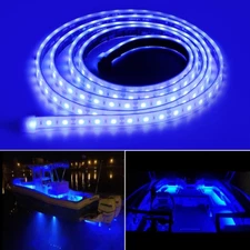 Marine Submersible Boat LED Strip Lights, 12V 4FT IP68 Waterproof Underwater Led