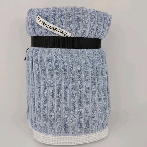 Set of 8 DKNY 2 Bath Towels & 2 Hand Towels & 4 Washcloths Blue White Stripe - Picture 13 of 19