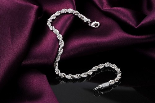 Armband Silber Mesh "Cord" - 4 mm x 20 cm - Versand aus Frankreich sofort - Bild 2 von 3