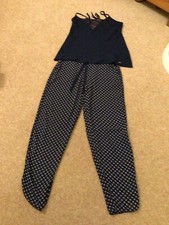 MARKS  SPENCER AUTOGRAPH LADIES NAVY BLUE PYJAMA SET SIZE 6/8 WORN ONCE