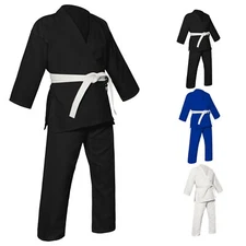Men’s Women Karate Gi Martial Arts Uniform Karate Dress For Kids with free Belt