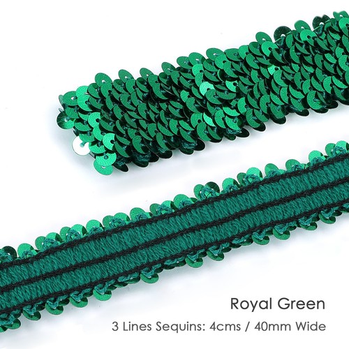 Elasticated Stretch Sequin Trimming 2cm,3cm,5cm Wide 20 Colors Dressmaking Craft - Picture 50 of 88