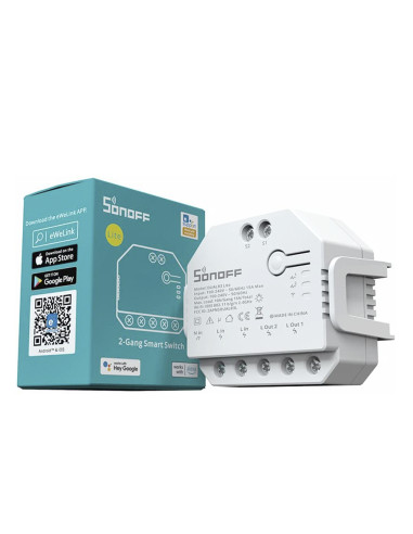 Commutateur Sonoff Dual R3 Lite programmable avec contrôle double réseau