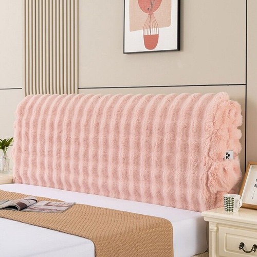 Elastic Headboard Cover Faux Rabbit Fur Thicken Bedhead Protector Slipcover - Bild 7 von 21