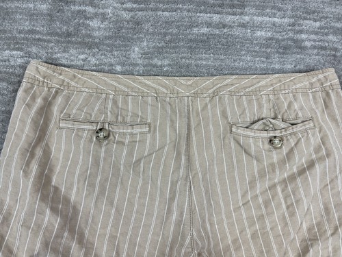 Old Navy Shorts Womens 16 Beige Striped Lowest Rise Cuffed Pull On - Picture 8 of 11