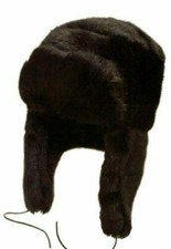 Mens Ladies Faux Fur Trapper Ski Russian Ushanka Hat Black 3 Sizes