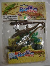 Reptiles World 6" Lizard, Iguana Play Figures 5 pc Set