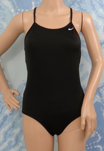 NIKE red or black thin lingerie strap keyhole back 1pc swimsuit,size girl 8,16 - Picture 2 of 6